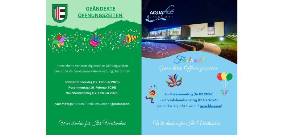 geänderte Öffnungszeiten - 1