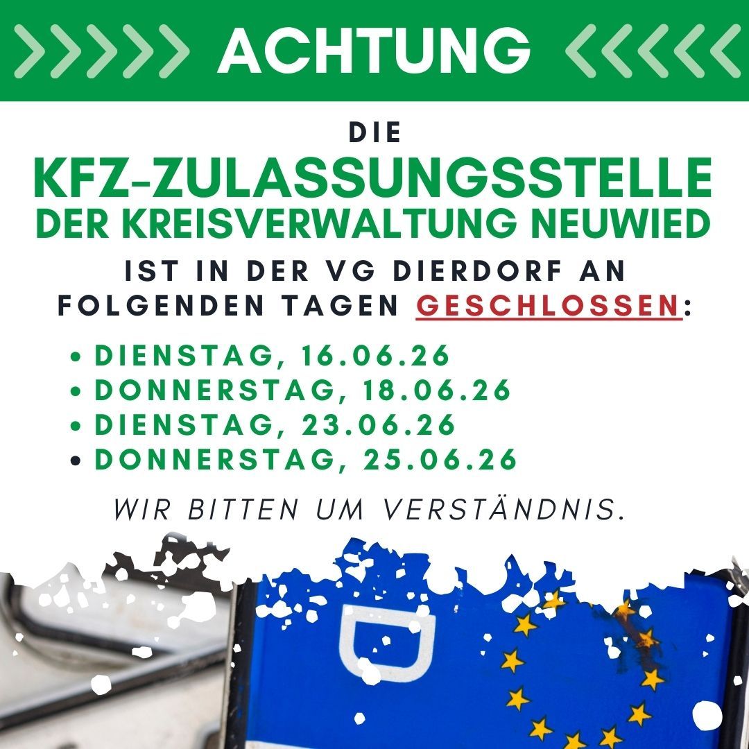 Zulasssungsstelle geschlossen