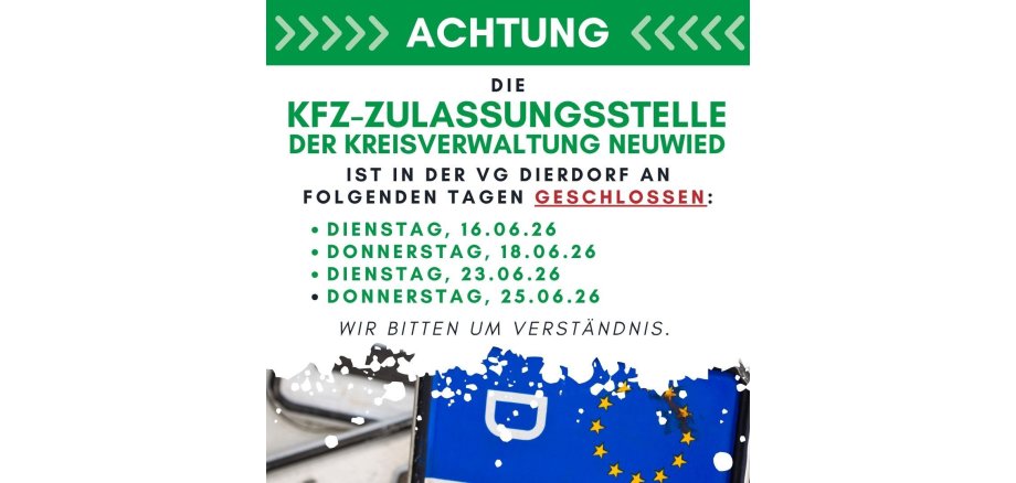 Zulasssungsstelle geschlossen Zulasssungsstelle geschlossen