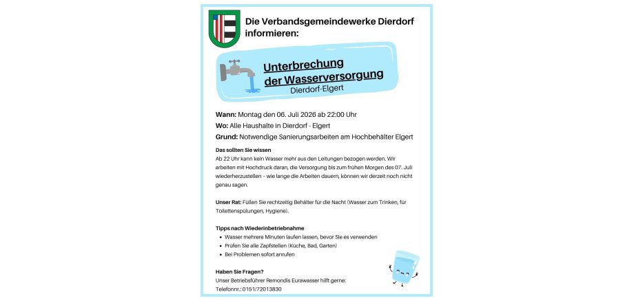 Kopie von Die Verbandsgemeindewerke Dierdorf informieren: (Instagram-Post (4:5)) - 2