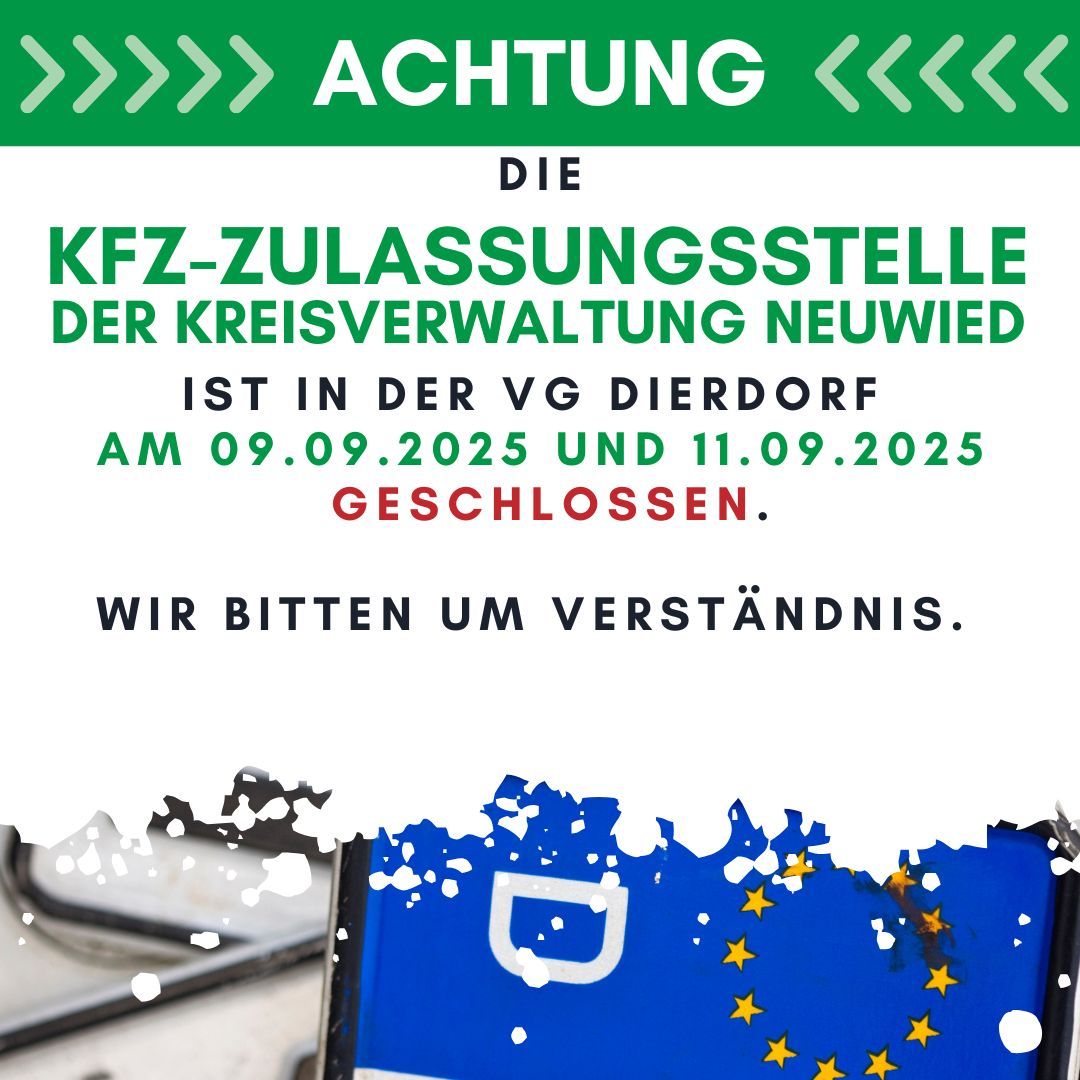 Zulasssungsstelle geschlossen - 1 Zulasssungsstelle geschlossen - 1